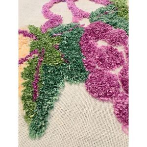 Vintage Round Tablecloth Grapes HOOKED Design Handmade